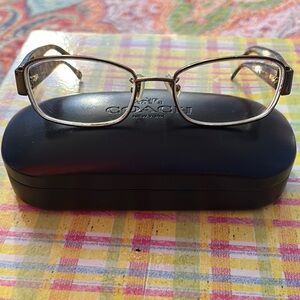 Coach Women's Gold Rectangular Glasses